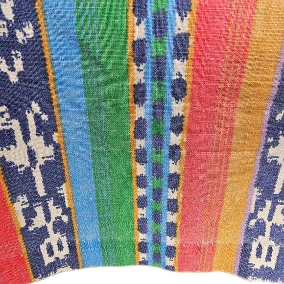 Vintage 60s Loungewear Muumuu Dress Womens XL Multi Southwestern Aztec Kaftan - Picture 5 of 12